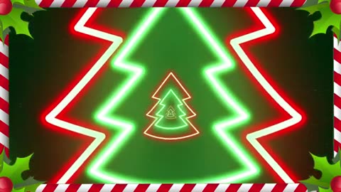 Red and green Christmas Tree 2024 VJ loop neon glow Xmas