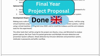 Student Work (proposal) | CS6013 Intrusion Detection & Prevention | University of West London