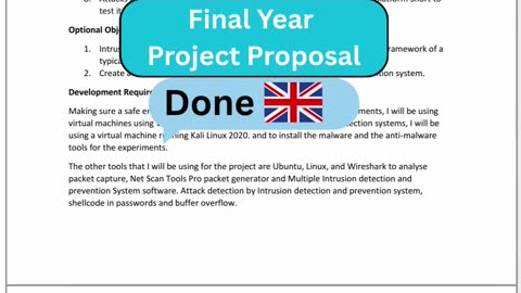 Student Work (proposal) | CS6013 Intrusion Detection & Prevention | University of West London