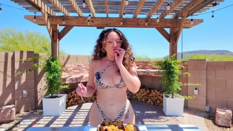 Bikini Chef Wood Fires_ LOADED Cajun Shrimp Baked Potatoes!!