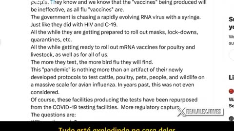 Relatório sobre gripe aviária! O Deep State/Big Pharma lançou uma operação de guerra psicológica