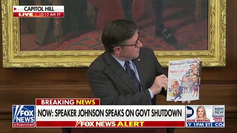 Mike Johnson exposes Chuck Schumer for being held hostage by Alexandria Ocasio-Cortez.