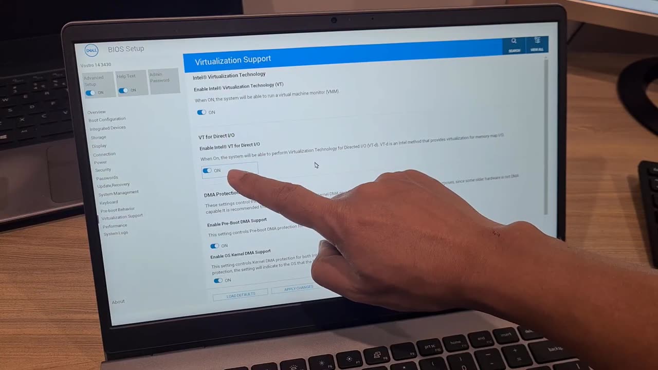 How to enable virtualization on Dell laptop
