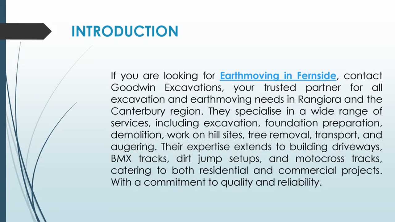 If you are looking for Earthmoving in Fernside