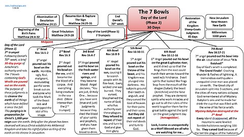 012526 The 7 bowl judgments are Ezekiel 38. The 7th bowl is poured out into the air. Bye-Bye Satan