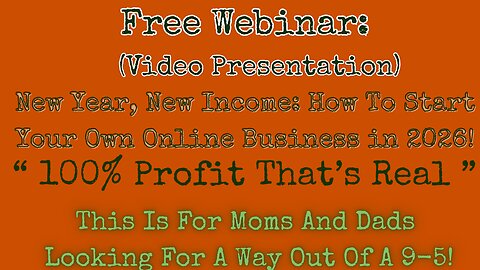 FREE WEBINAR|New Year, New Income -How to Start Your Own Online Business in 2026?