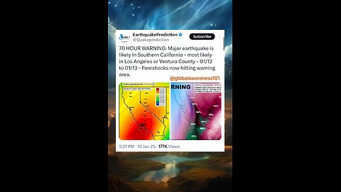 Earthquake prediction gives 70 hour warning of earthquake hitting Los Angeles