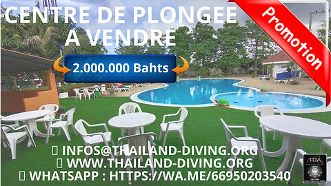 ## 🐠 **À VENDRE – Centre de plongée 5★ à Pattaya 🇹🇭**