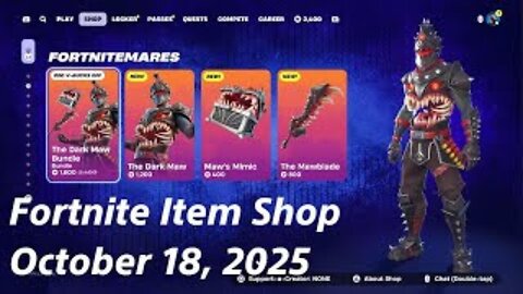 Fortnite Item Shop|October 18, 2025(*New* The Dark Maw Bundle)