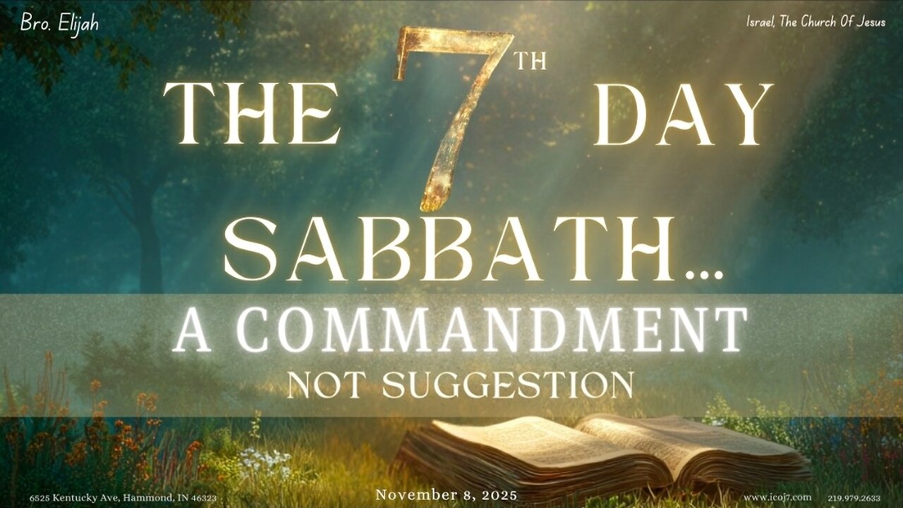 THE 7TH DAY SABBATH...A COMMANDMENT NOT SUGGESTION