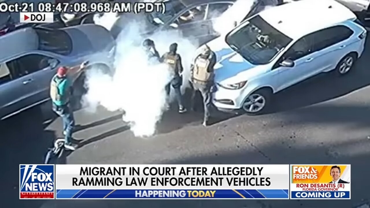 SEE IT: Migrant allegedly RAMS law enforcement cars to escape ICE agents