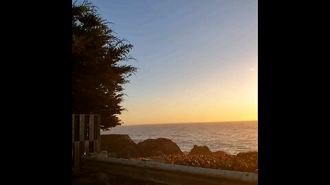 Sunset and a song by Hidden Pines and 95.3 FM, playing Dobbie Brothers. Fort Bragg CA Oct 3rd 2025.
