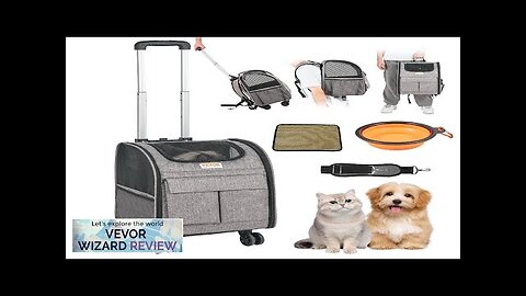 VEVOR Rolling Pet Carrier Backpack with Removable Wheels for Under 18LBS Large Review