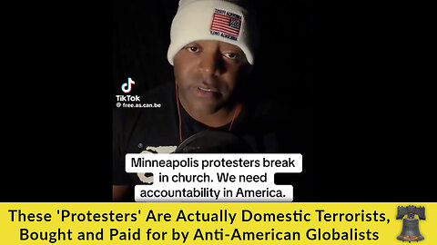 These 'Protesters' Are Actually Domestic Terrorists, Bought and Paid for by Anti-American Globalists