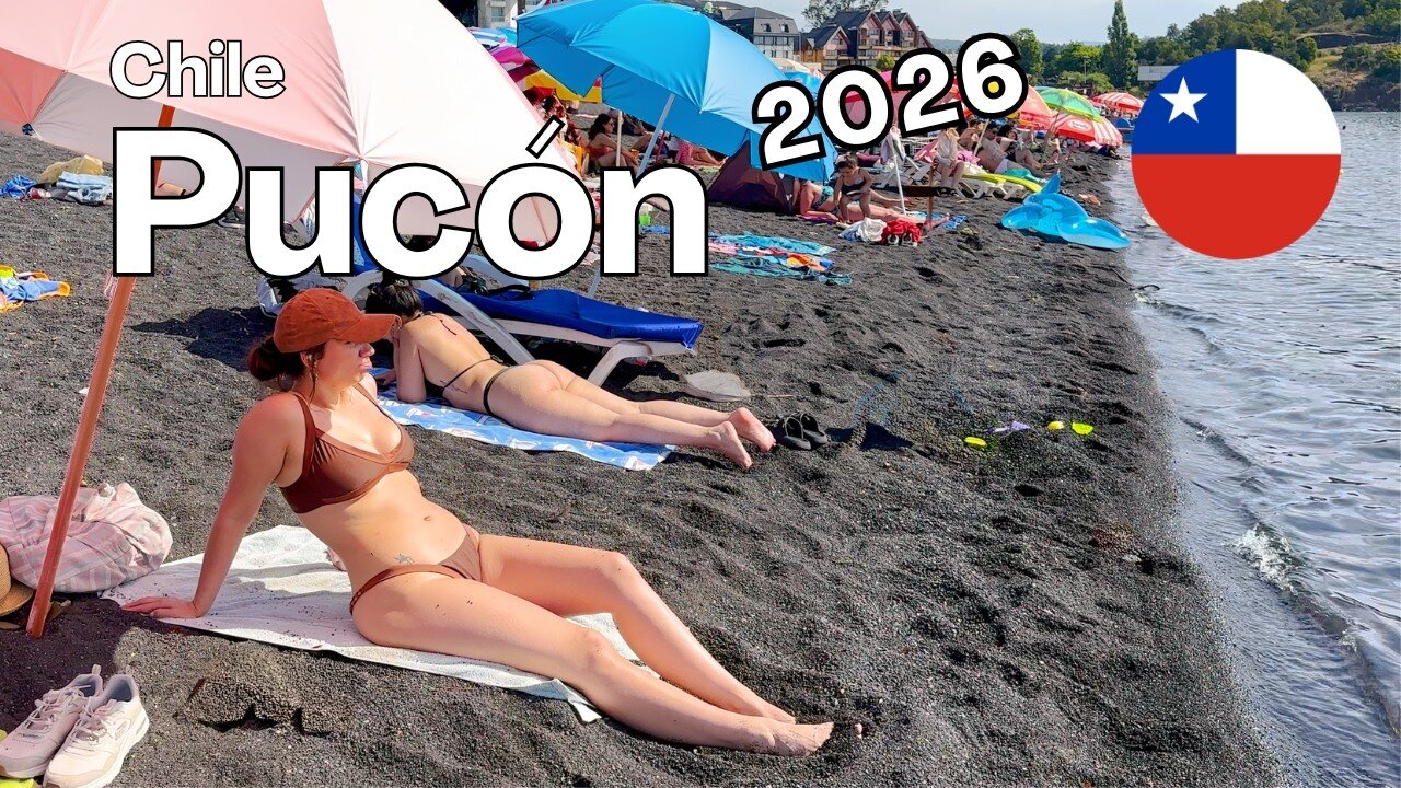 Summer PUCON 2026 🏖️ BEACH Walking tour ☀️ CHILE | 4K