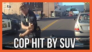 Officer Yells Out in Pain After Getting Hit by SUV