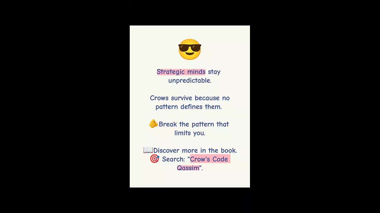 Break the Pattern 🖤 Think Unpredictably | Crow’s Code Qassim