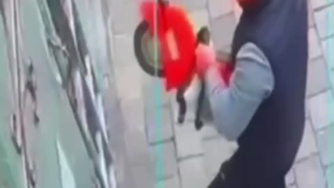 Security camera at Pochaiv Lavra in West Ukraine captures moment