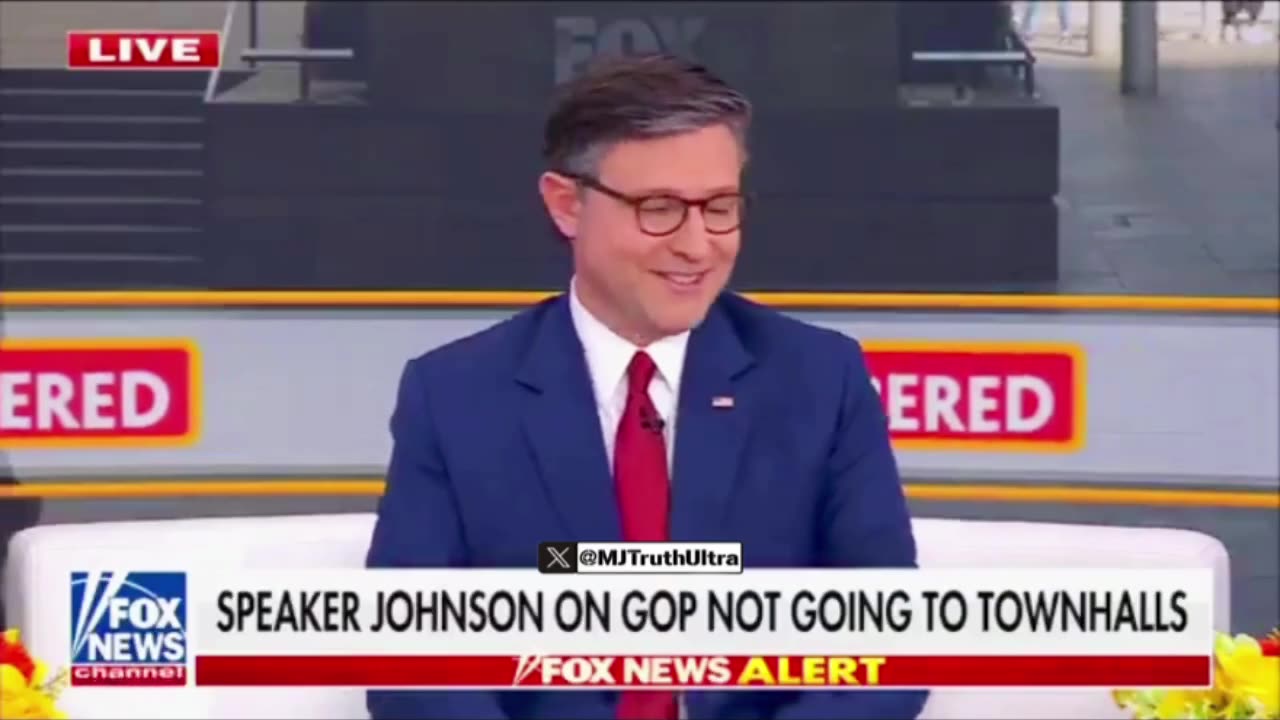 Mike Johnson: Republicans skipping Town Halls, fearing ambushes by paid George Soros protesters.