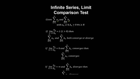 Direct and Limit Comparison Tests, Infinite Series, Convergence - Calculus