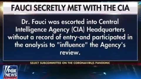 CIA Files Leak: CIA Secretly Escorted Fauci Into HQ