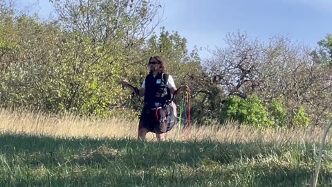 Paraglider Takes Off In Poor Conditions