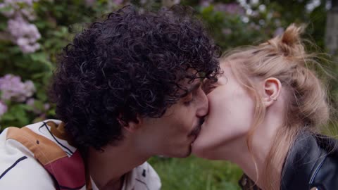 Close up Couple Kissing Very Romantic