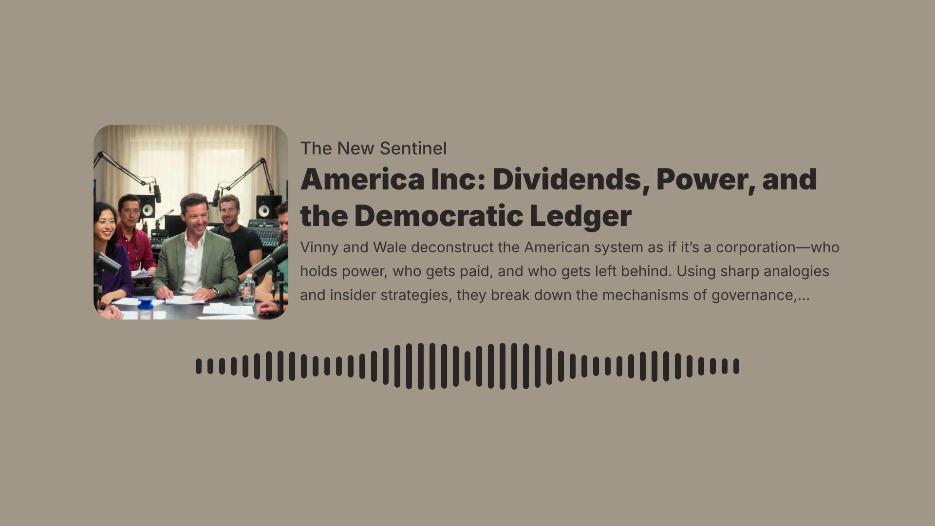 America Inc: Dividends, Power, and the Democratic Ledger