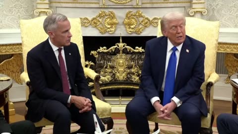 Trump says Canada's Mark Carney "is a world-class leader." When asked why a trade deal hasn't