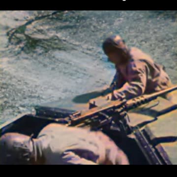 M10 tank destroyer in training ⚙️ 1942 military drills 🎯 #Colourized