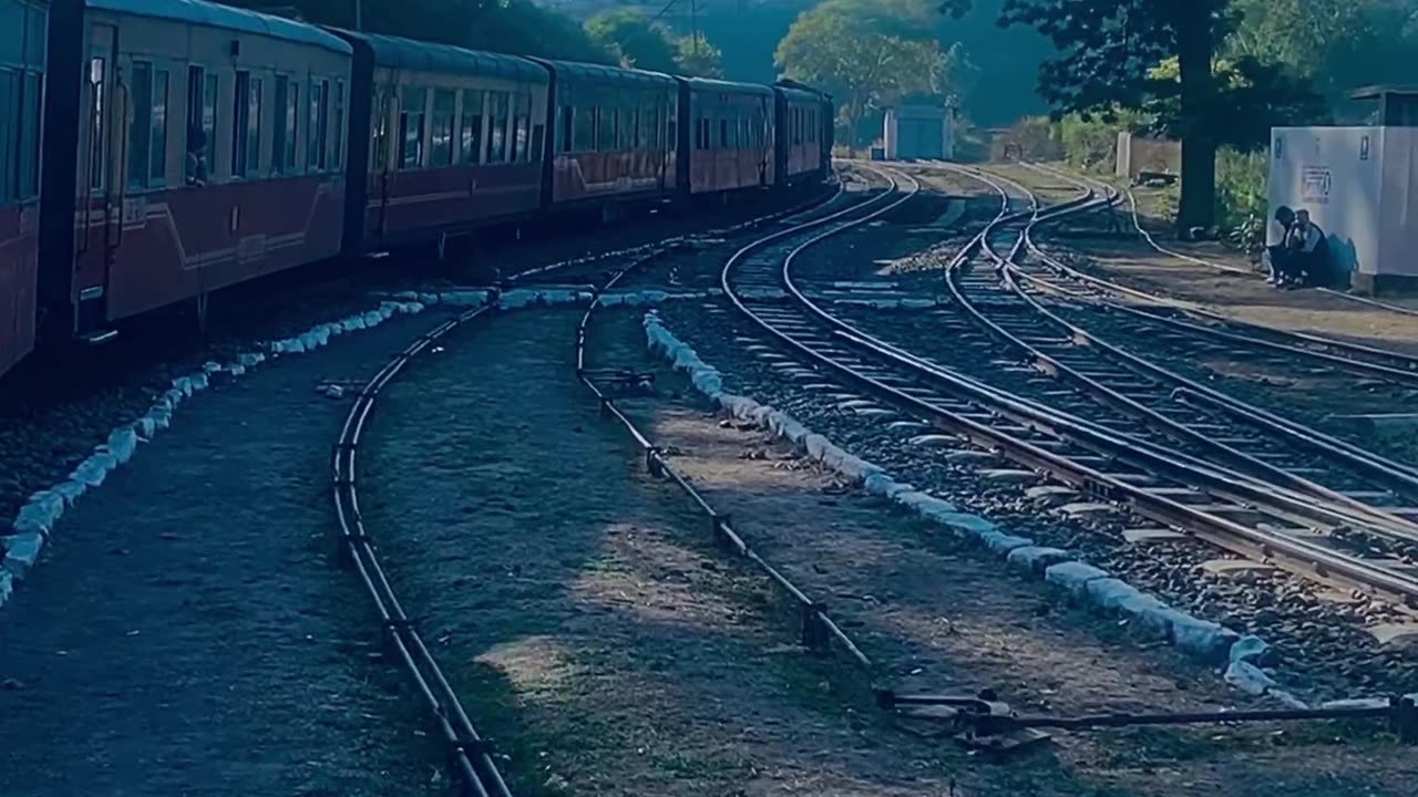 A Train On The Wye Of Beautiful Mountain