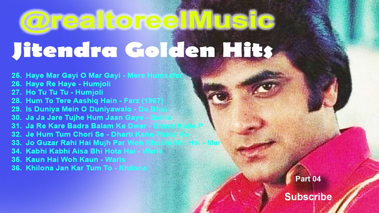 Jeetendra Bollywood Songs: Part 4 – A Symphony of Love and Emotions on @RealToReelMusic