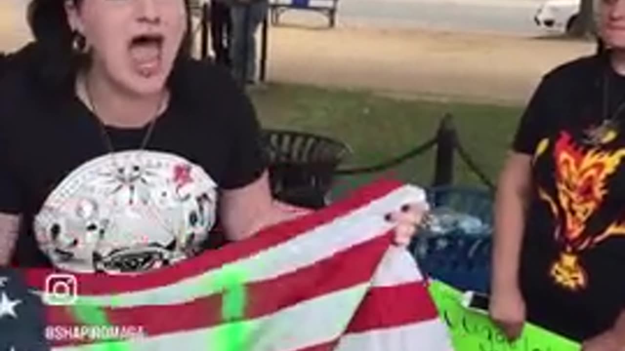 Fat Slut doesn’t know how many Good Americans died defending that Flag