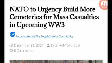 NATO Urgently plans To Build More Cemeteries for Upcoming WW3: What Does the Bible say about that!!!