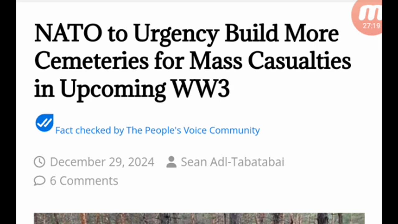 NATO Urgently plans To Build More Cemeteries for Upcoming WW3: What Does the Bible say about that!!!