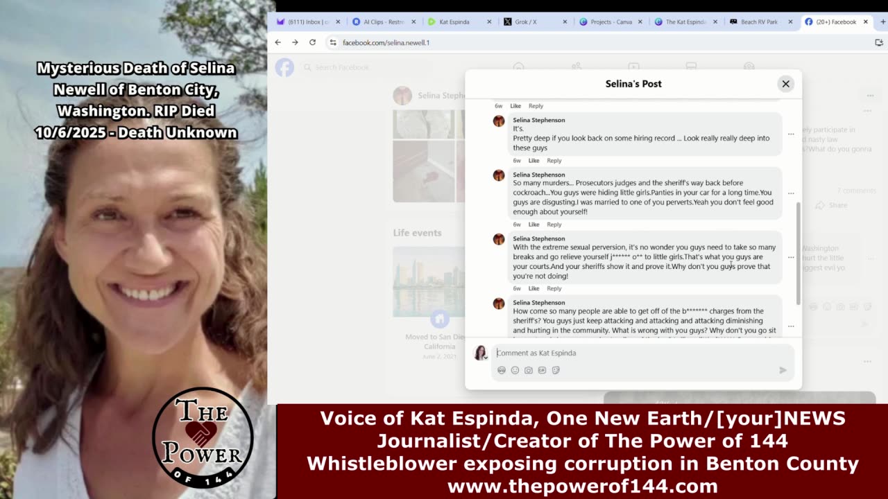 The Death of Selina Newell - UNKNOWN Currently Under Investigation: RIP 10-6-2025