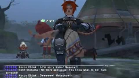 Final Fantasy XI F/f catgirl spanking scene