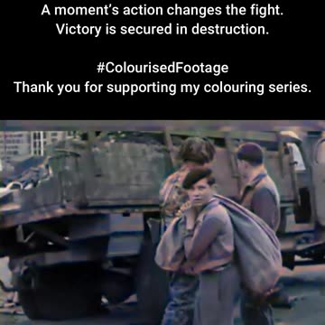 Denied to the Enemy US Soldier Smashes Captured Rifle #ColourisedHistory