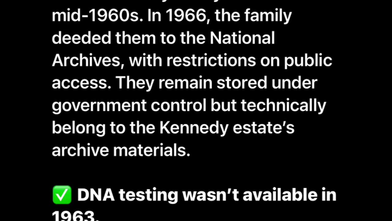 JFK’s DNA SAMPLES ARE IN NATIONAL ARCHIVES
