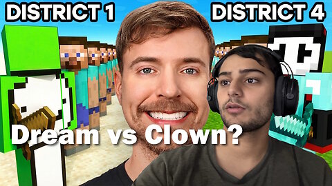 I react to MrBeast's Minecraft 100 YouTuber Hunger Games!