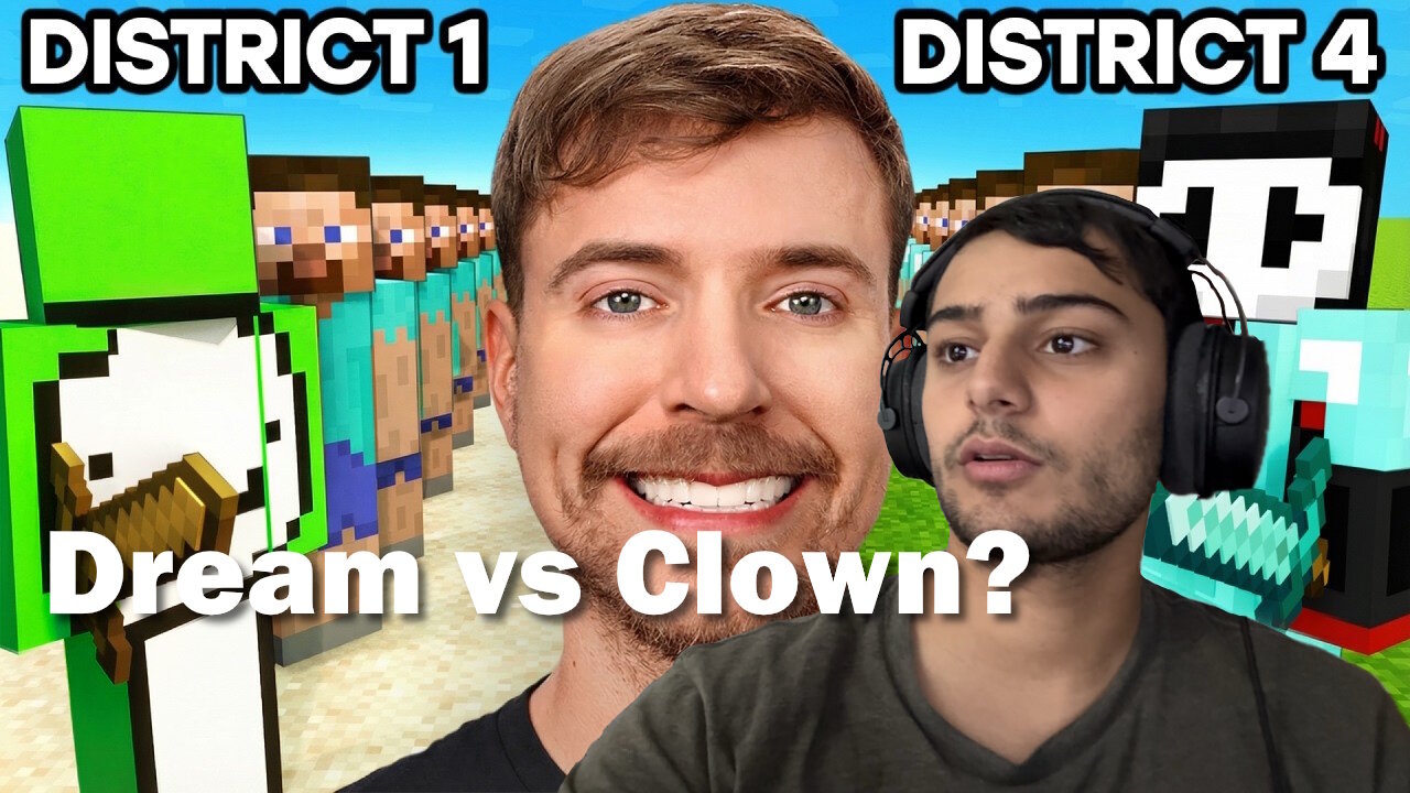 I react to MrBeast's Minecraft 100 YouTuber Hunger Games!