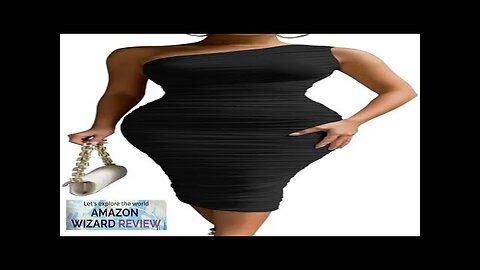 LAGSHIAN Women's Sexy Bodycon One Shoulder Sleeveless Ruched Midi Club Party Dress Review