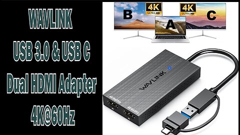 WAVLINK USB A/C to Dual HDMI Adapter