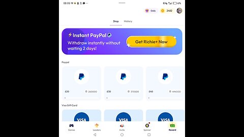 RICHIE GAMES APP 📱 PLAY GAMES TO EARN COINS 💲 FOR PAYPAL💷 MONEY 💰 FROM REVIEWS AND DEVELOPER SEEMS 👍