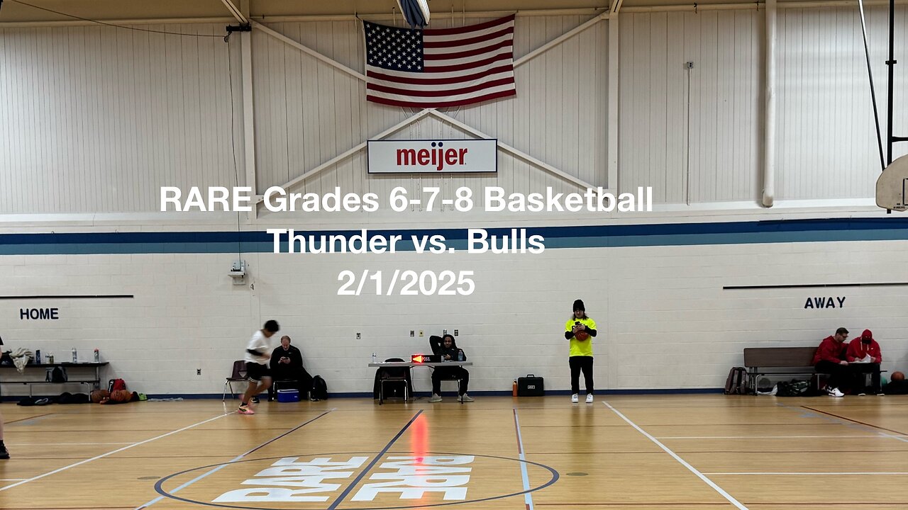 RARE Grades 6-7-8 Basketball Thunder vs Bulls 2-1-2025