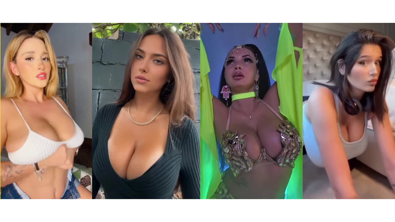 Huge Boobs / No Bra / Hard Nipples 17 - Big bank tiktok challenge ❤️‍ClipchampGirls 2025