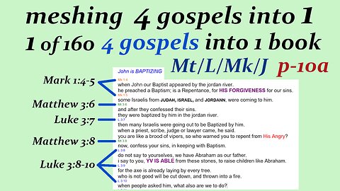 090l 4 gospels into 1 book p10a John meshing with Mark&uke&Matt [Jesus] [bible]