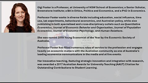 Professor Gigi Foster - Battleground South Australia - Lead up to March 2026