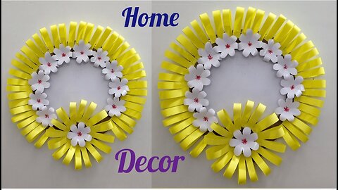 yellow paper flowers big wall hanging craft