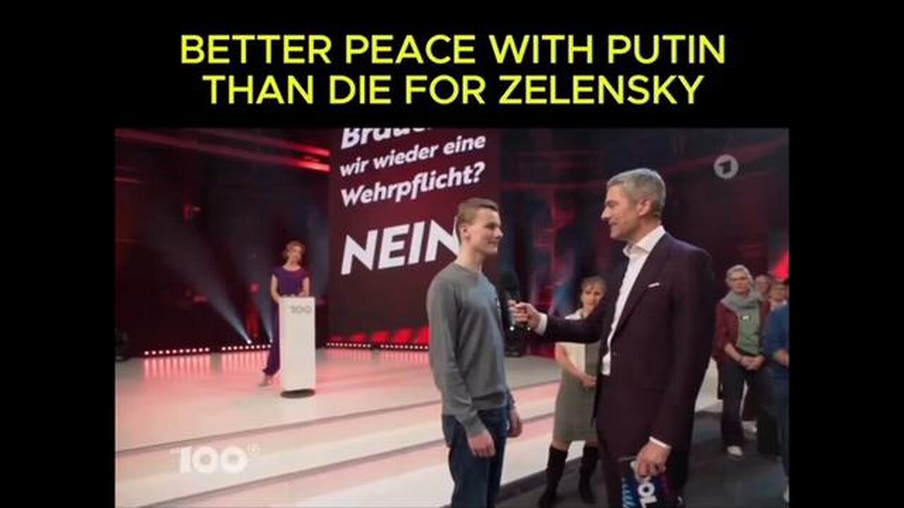 Young boy on German state TV: Better peace with Putin than die for Zelensky